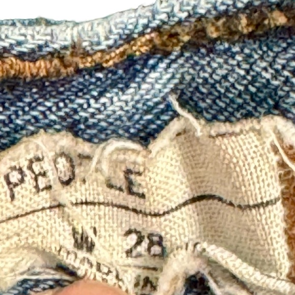 Free People Distressed High Rise Step Hem Button Fly Cutoff Frayed Hem Shorts - Picture 8 of 9